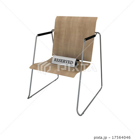 Wooden chair reserved sign isolated on white 17564046