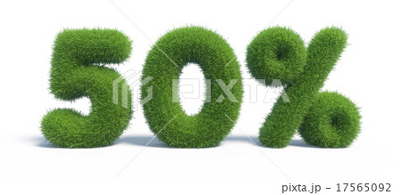 Symbols fifty percent made of green grass 17565092