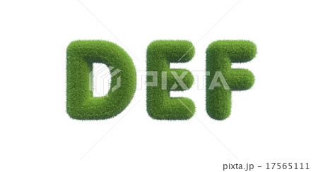 Symbols DEF made of green grass. 3d render Symbols DEF made of green grass. 3d render 17565111