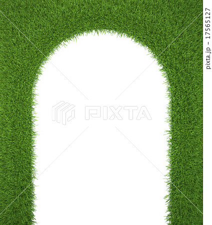 Frame made of green grass isolated on white 17565127