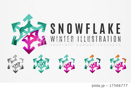 Set of abstract colorful snowflake logo icons 17566777