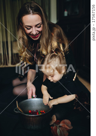 mother and daughter playing together at home mother and daughter playing together at home 17567156