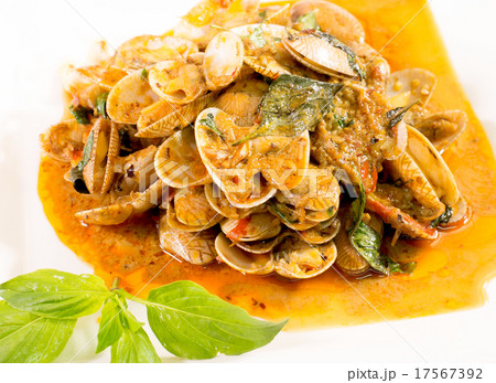 Stir fried clams with roasted chili paste, Stir fried clams with roasted chili paste, 17567392