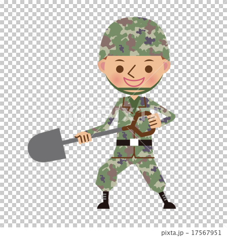 帶鏟子的自衛官兵 17567951