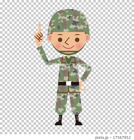 指差しをする自衛官・軍人 17567952