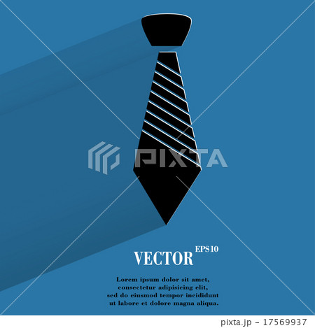 Hipster tie. Flat modern web button with long shad 17569937