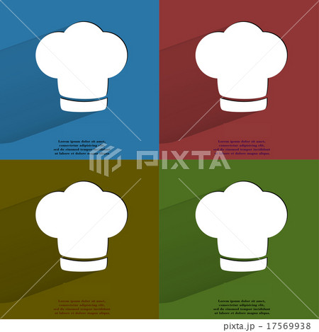 Color set Chef cap Cooking Flat modern web button 17569938