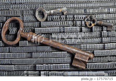 Key on printers blocks, bright color theme Key on printers blocks, bright color theme 17570715