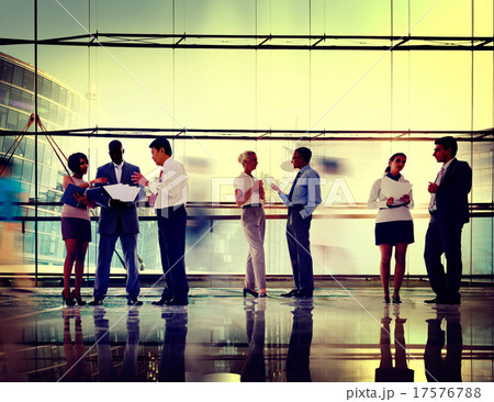 Business People Discussion Communication Cityscape Meeting Conce 17576788