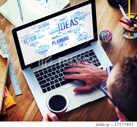 Businessman Planning Laptop Vision Creativity Ideas Concept 17577845