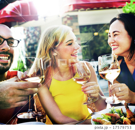 Cheerful Party Friends Friendship Cafe Hanging Out Concept 17579753