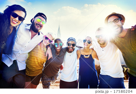 Friendship Bonding Relaxation Summer Beach Happiness Concept 17580204