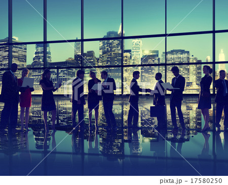 Silhouette Business People Discussion Communication Greeting Han Silhouette Business People Discussion Communication Greeting Han 17580250