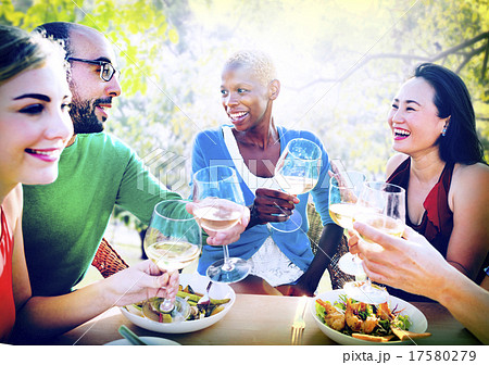 Diversity Friendship Dining Hanging out Luncheon Concept 17580279