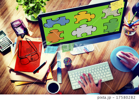 Jigsaw Puzzle Connection Corporate Team Teamwork Concept Jigsaw Puzzle Connection Corporate Team Teamwork Concept 17580282