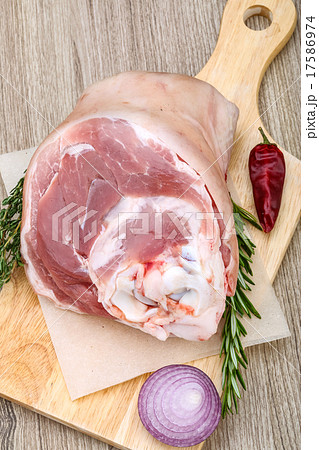 Raw pork knuckle 17586974