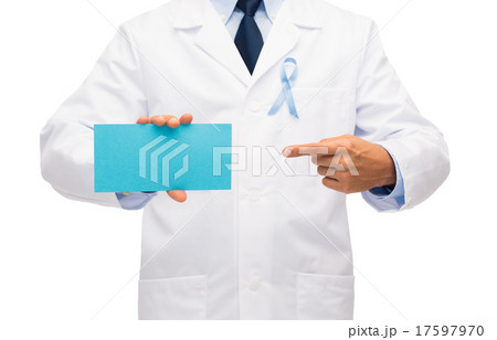 doctor with prostate cancer awareness ribbon 17597970