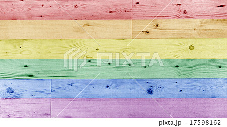 gay pride rainbow flag pattern on wooden surface 17598162