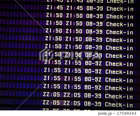 Flights information board in airport terminal 17599343