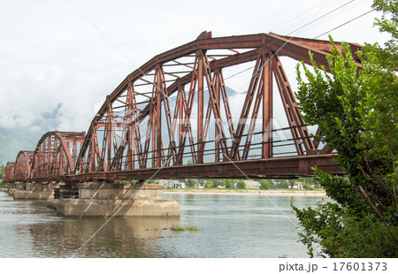 Red bridge for the train in Da Nang 17601373