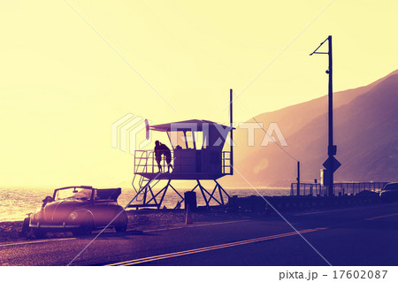 Vintage filtered sunset over beach. Vintage filtered sunset over beach. 17602087