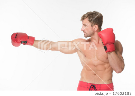 Boxer fighter in red boxing gloves 17602185