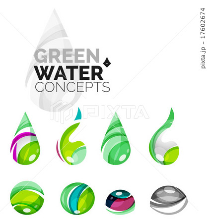 Set of abstract eco water icons, business logotype 17602674