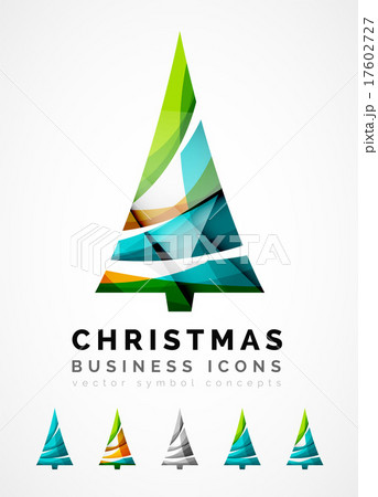 Set of abstract Christmas Tree Icons, business Set of abstract Christmas Tree Icons, business 17602727