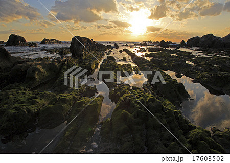 根本海岸の夕日 17603502