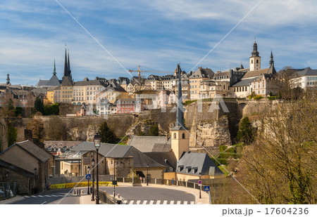 View of Luxembourg city - UNESCO heritage site 17604236
