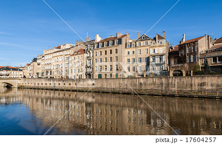 View of Metz town over Moselle river - France View of Metz town over Moselle river - France 17604257