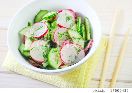 fresh salad with cucumber and radish 17609433