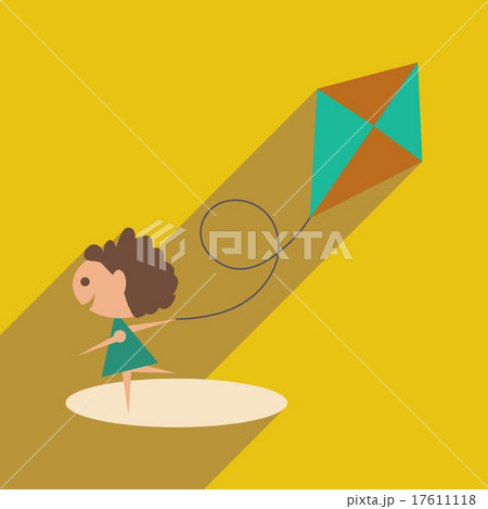 Flat with shadow icon and mobile application Girl Flat with shadow icon and mobile application Girl 17611118