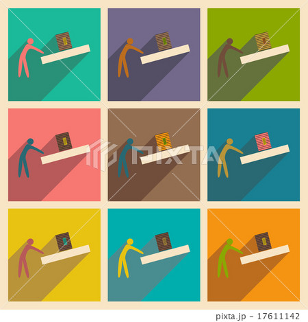Flat with shadow concept and mobile application 17611142