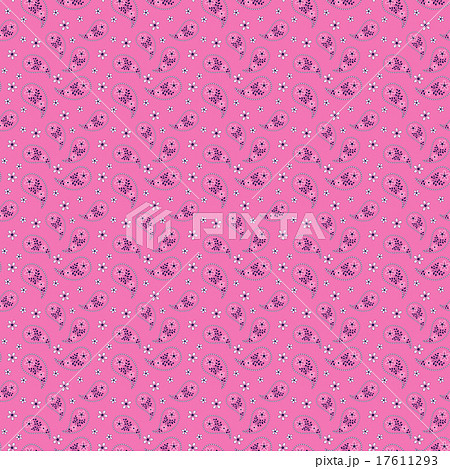 ペイズリー柄 バンダナ模様イラストシームレスパターン 背景 壁紙素材 ピンクのイラスト素材