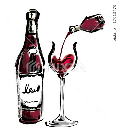 ワイン 赤ワイン 注ぐのイラスト素材 17613479 Pixta