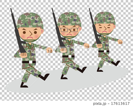 cartoon army marching