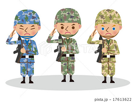 多国籍な軍人のイメージ 東アジア 日本 アメリカ のイラスト素材