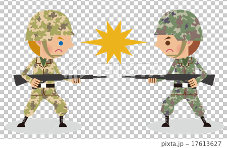 敵対・戦闘する兵士のイメージ（アメリカ・日本） 17613627