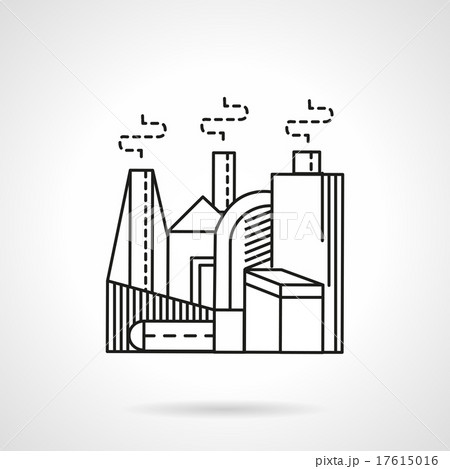 Mineral fertilizer factory line vector icon Mineral fertilizer factory line vector icon 17615016