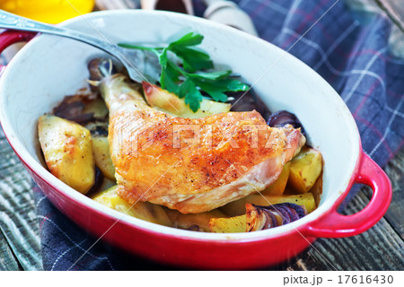 fried egg and chicken 17616430