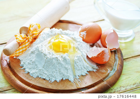 flour and raw eggs 17616448