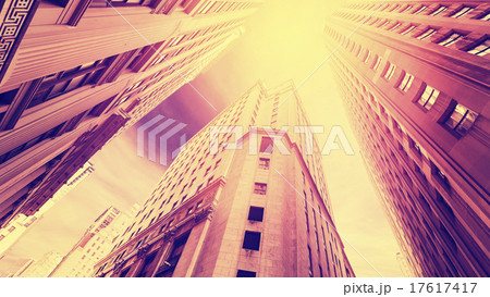 Vintage filtered photo of skyscrapers in Manhattan 17617417