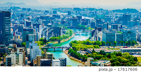 広島の街並の写真素材
