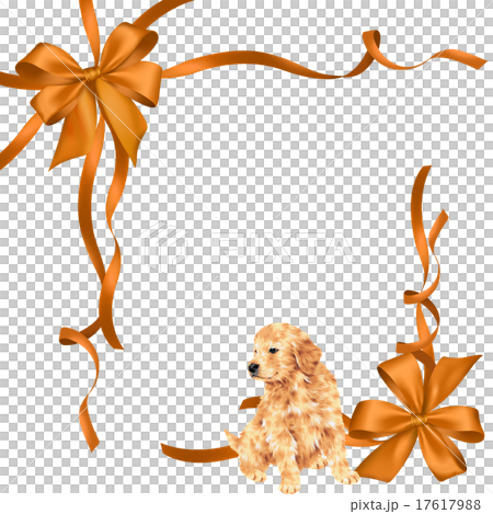 Dog and ribbon frame - Stock Illustration [17617988] - PIXTA