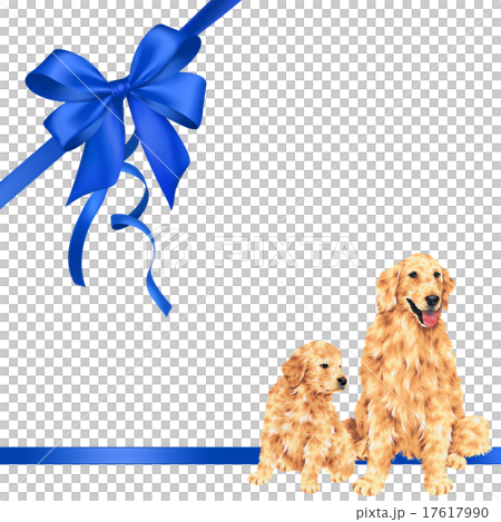 Dog and ribbon frame - Stock Illustration [17617990] - PIXTA