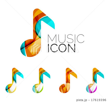 Set of abstract music note icon, business logotype 17619396