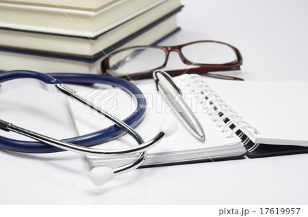 Note Book, pen and stethoscope Note Book, pen and stethoscope 17619957