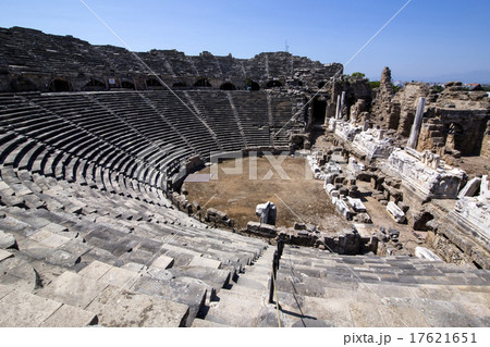 Ruins of the ancient amphitheater in Side, Turkey 17621651