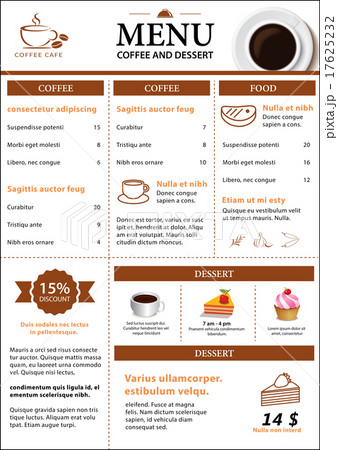 coffee and dessert menu flat design 17625232